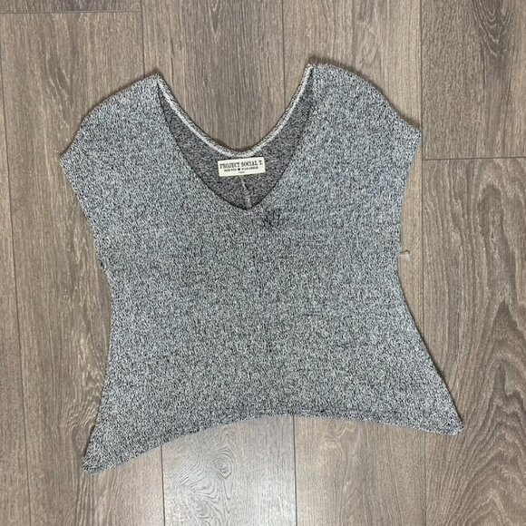 Urban Outfitters Project Social T Top T-shirt Heathered knit V-neck Grey XS - Picture 5 of 16
